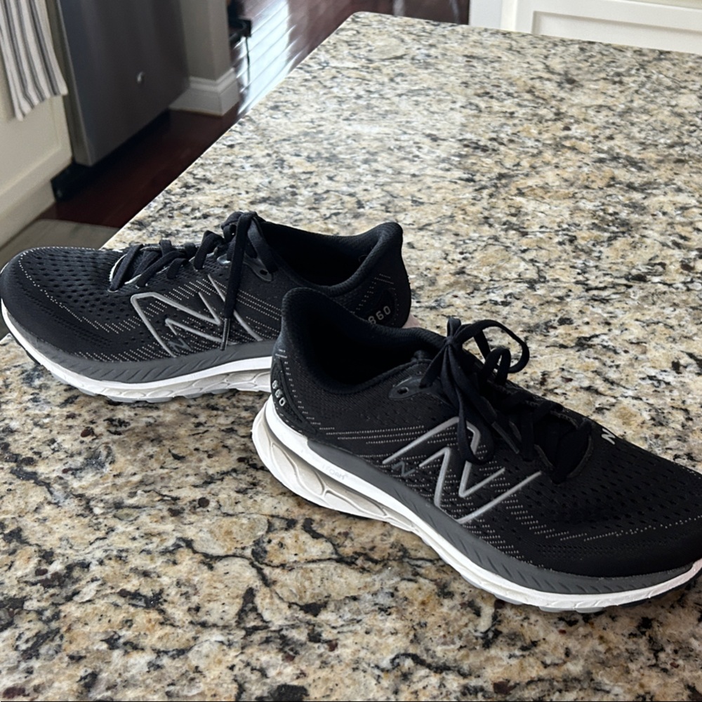 New Balance Black and White Athletic Sneakers 860